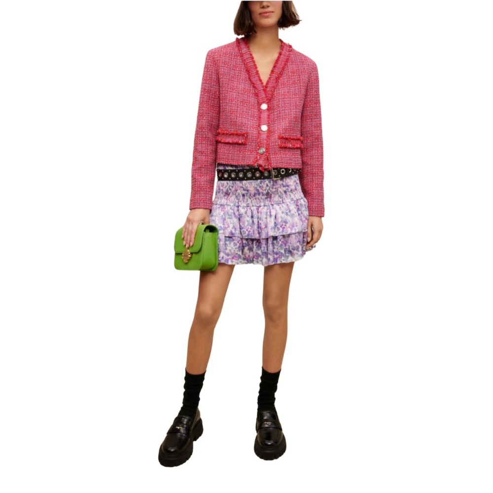 MAJE Smocked skirt with floral print 🌸🌸🌸
